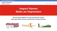 Desktop Screenshot of impactnames.com