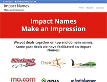 Tablet Screenshot of impactnames.com